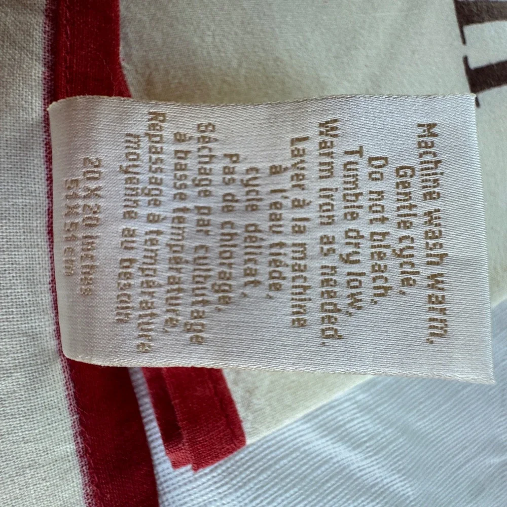 Williams Sonoma 12 Days of Christmas Cotton Napkins Set of 12 Red White RARE